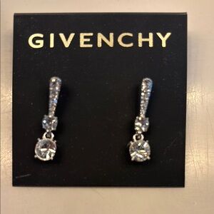 Givenchy Silver Crystal Stud Earrings